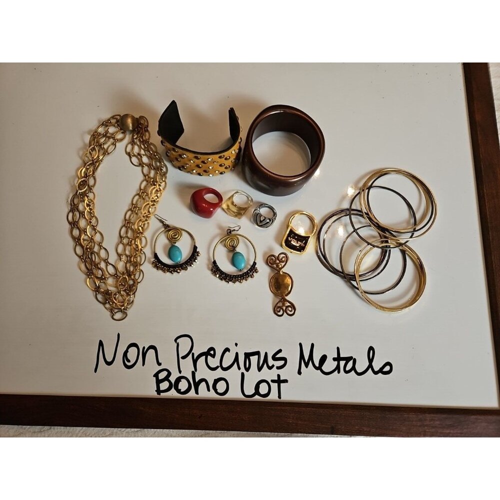 Boho Jewelry Lot 16 Piece Lot Non Precious Metals